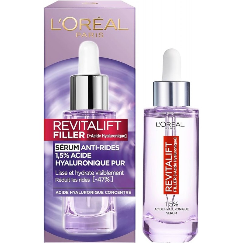 SÉRUM ANTI-RIDES 1,5% ACIDE HYALURONIQUE PUR REVITALIFT FILLER L'OREAL