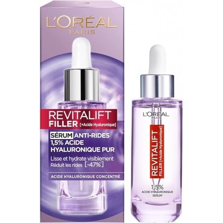 SÉRUM ANTI-RIDES 1,5% ACIDE HYALURONIQUE PUR REVITALIFT FILLER L'OREAL
