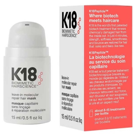 MASQUE CAPILLAIRE SANS RINÇAGE 15ML K18